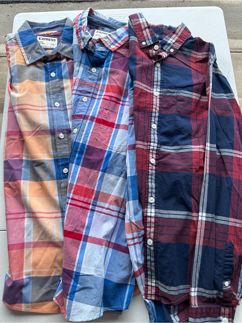 Express Men’s Plaid Button-Up Shirt Bundle